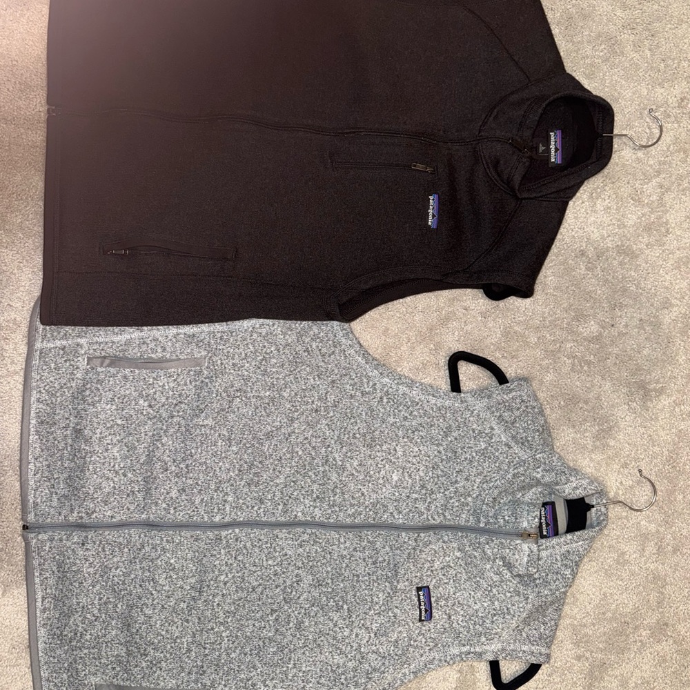 Patagonia Black and Gray Fleece Vest XL and L